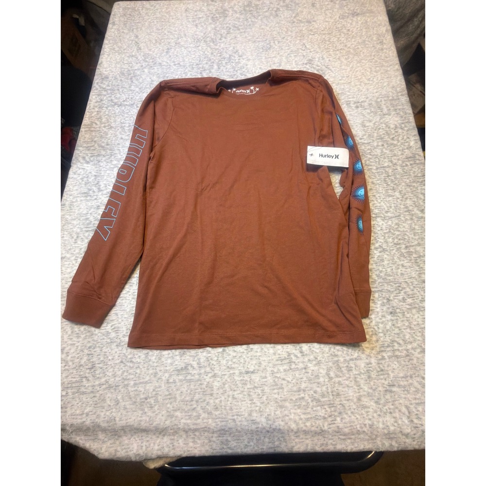 Hurley Mens Everyday Explorer‎ Long Sleeve Graphic T Shirt Brown Size M NWT